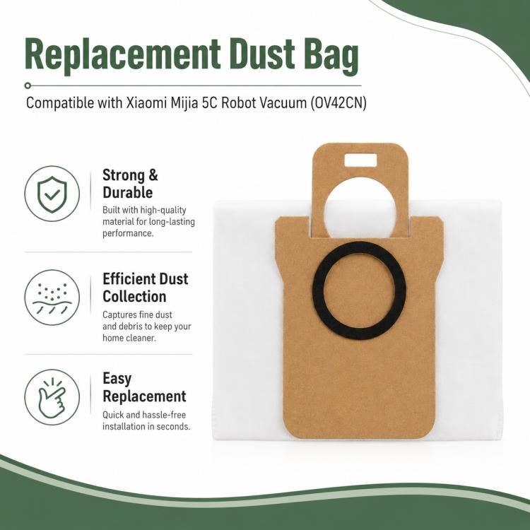 Replacement Accessories for Xiaomi Mijia 5C OV42CN Robot Vacuum Cleaner, Specification:Dust Bag