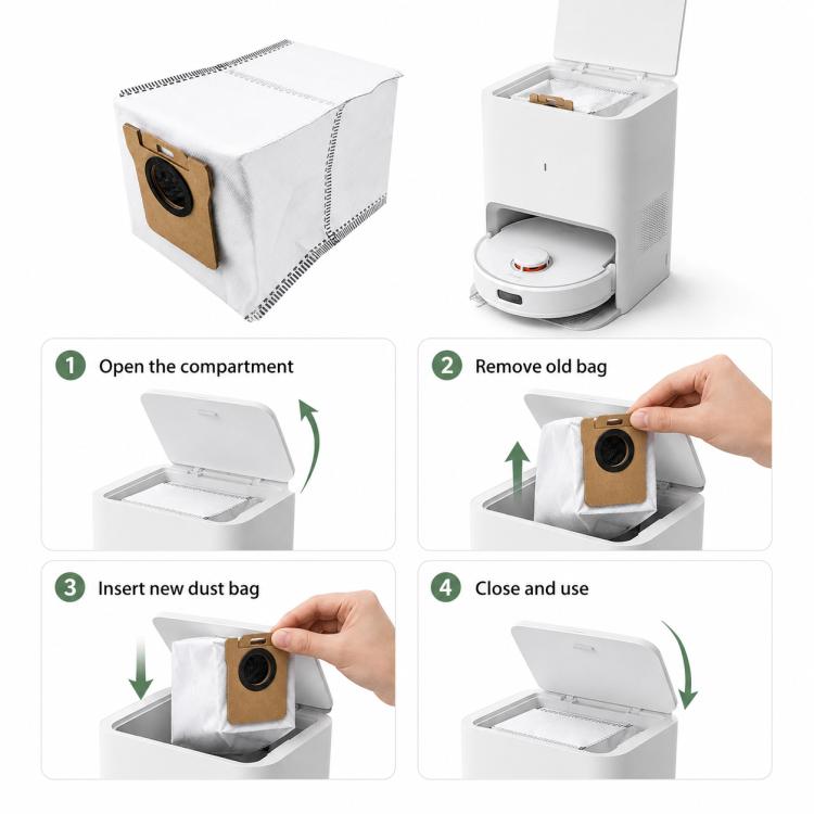 Replacement Accessories for Xiaomi Mijia 5C OV42CN Robot Vacuum Cleaner, Specification:Activated Carbon Dust Bag