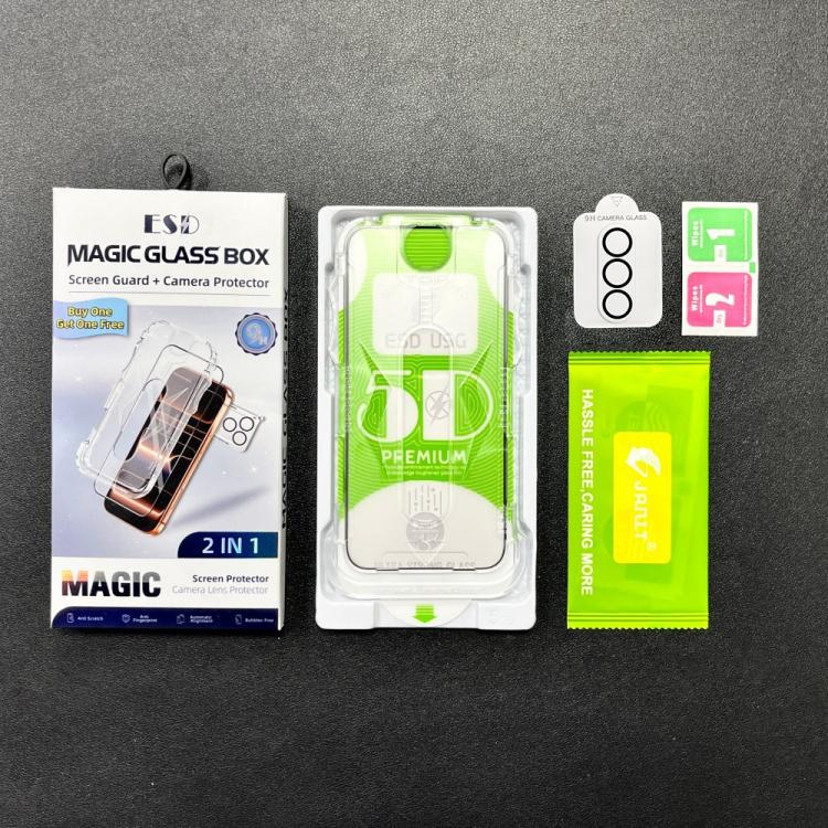 For Galaxy S23+ 5G 10pcs 5D Curved Easy Install Dust-proof Box Edge-to-Edge HD Tempered Glass Film with Lens Film, Support Ultrasonic Unlock