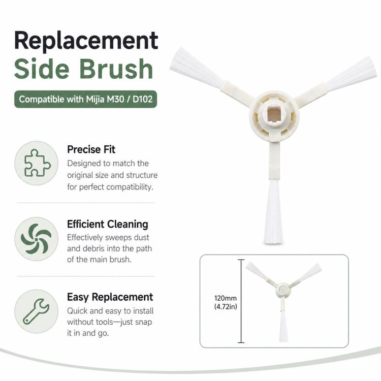 Replacement Accessories for Xiaomi Mijia M30 Robot Vacuum Cleaner, Specification:Side Brush
