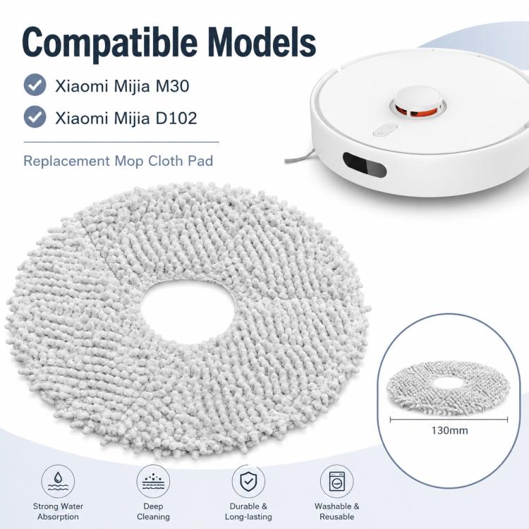 Replacement Accessories for Xiaomi Mijia M30 Robot Vacuum Cleaner, Specification:Thick Stripe Mop Pad