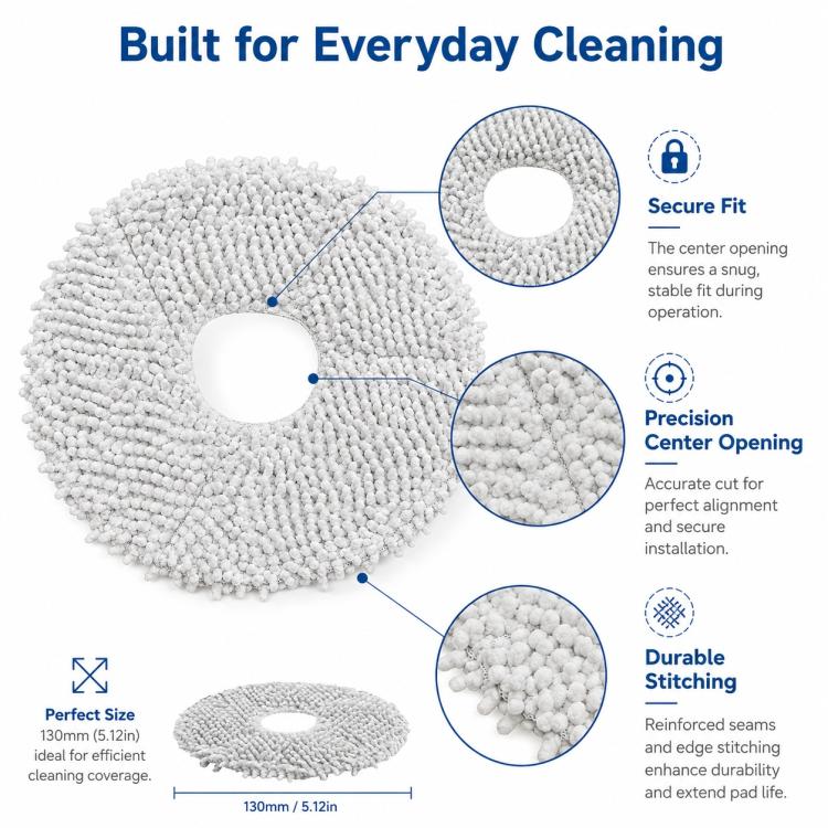 Replacement Accessories for Xiaomi Mijia M30 Robot Vacuum Cleaner, Specification:Thick Stripe Mop Pad