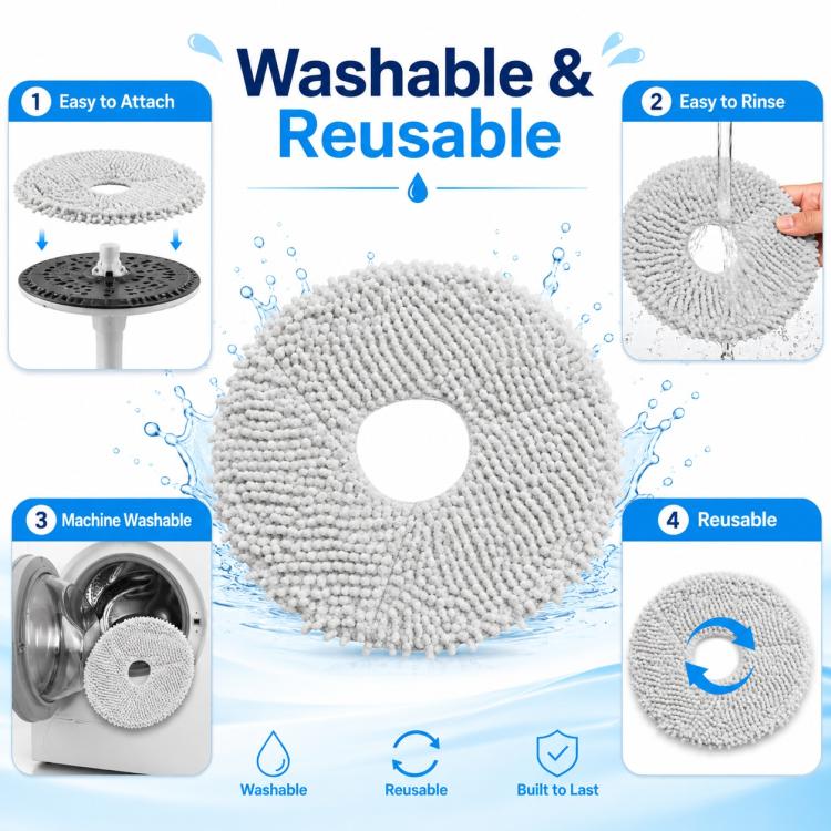 Replacement Accessories for Xiaomi Mijia M30 Robot Vacuum Cleaner, Specification:Thick Stripe Mop Pad