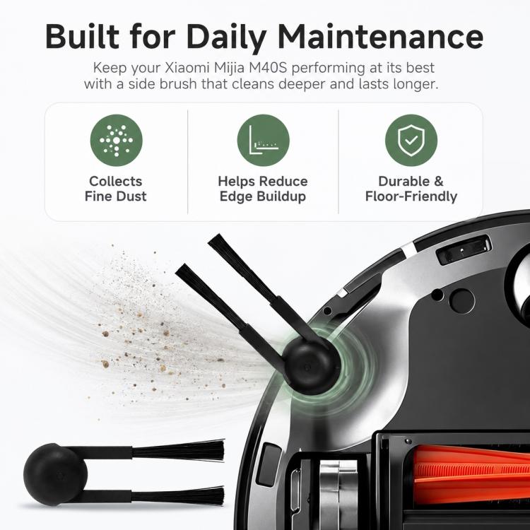 Replacement Accessories for Xiaomi Mijia M40 S Robot Vacuum Cleaner, Specification:Side Brush