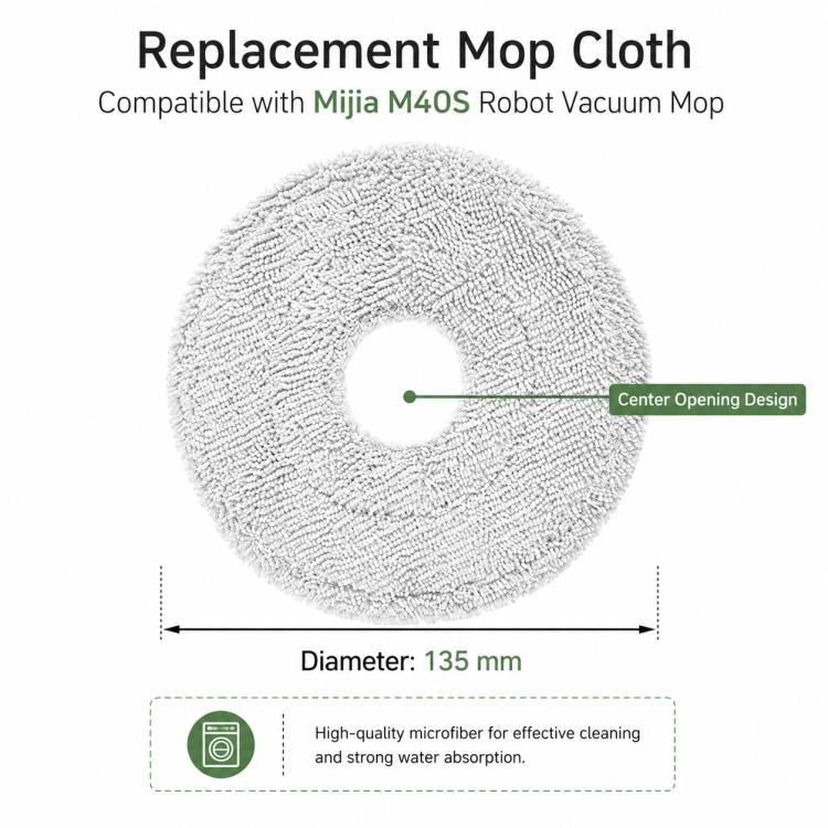 Replacement Accessories for Xiaomi Mijia M40 S Robot Vacuum Cleaner, Specification:Mop Pad