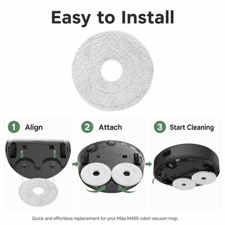 Replacement Accessories for Xiaomi Mijia M40 S Robot Vacuum Cleaner, Specification:Mop Pad