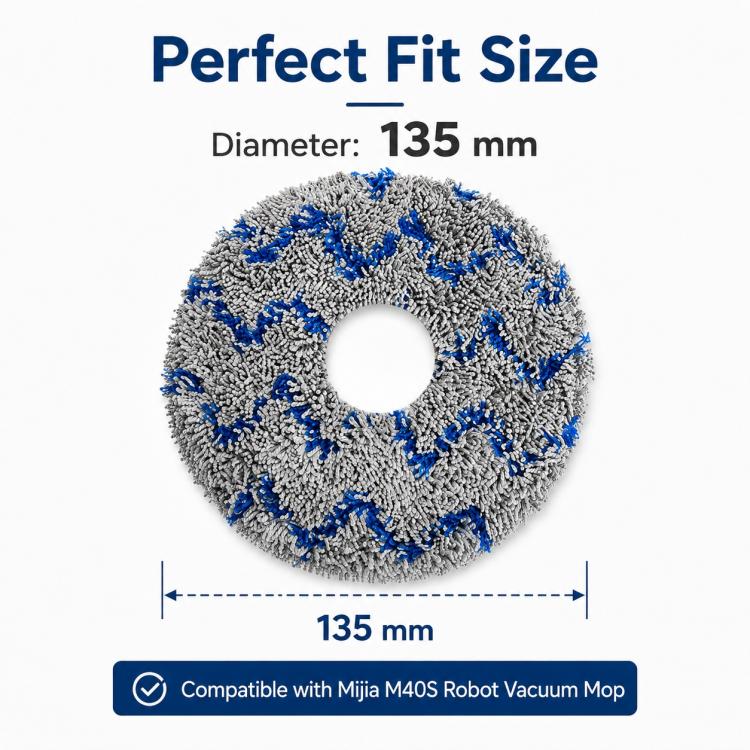 Replacement Accessories for Xiaomi Mijia M40 S Robot Vacuum Cleaner, Specification:Blue Striped Mop Pad