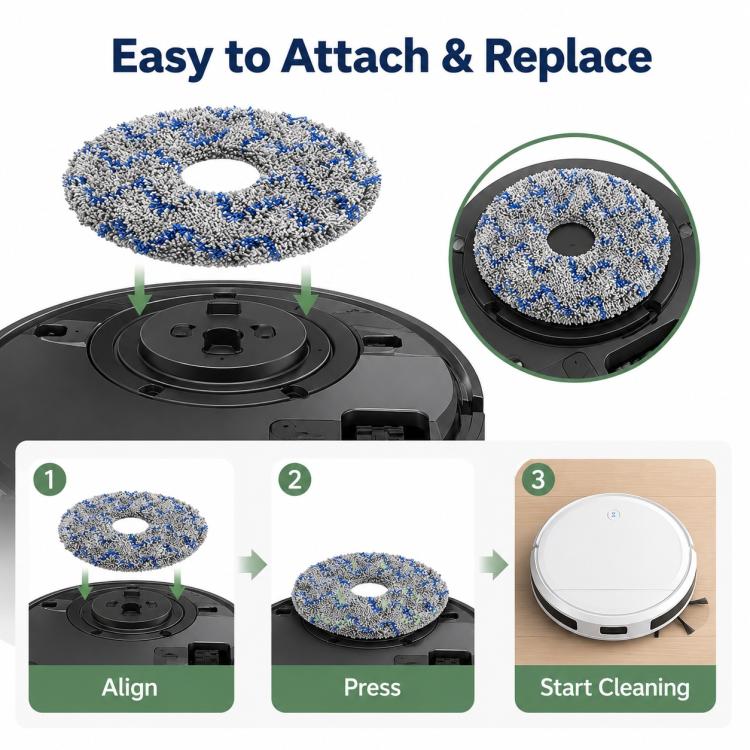 Replacement Accessories for Xiaomi Mijia M40 S Robot Vacuum Cleaner, Specification:Blue Striped Mop Pad