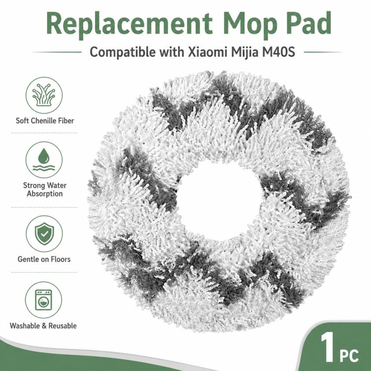 Replacement Accessories for Xiaomi Mijia M40 S Robot Vacuum Cleaner, Specification:White Striped Mop Pad
