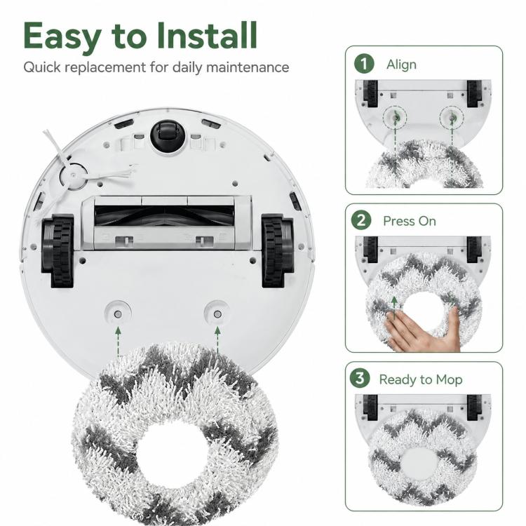 Replacement Accessories for Xiaomi Mijia M40 S Robot Vacuum Cleaner, Specification:White Striped Mop Pad