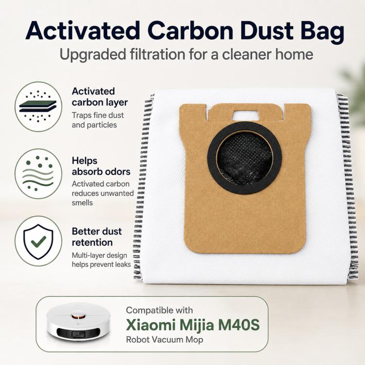 Replacement Accessories for Xiaomi Mijia M40 S Robot Vacuum Cleaner, Specification:Activated Carbon Dust Bag