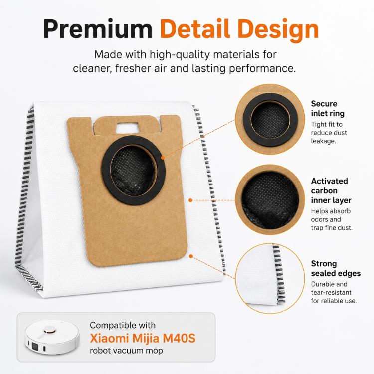 Replacement Accessories for Xiaomi Mijia M40 S Robot Vacuum Cleaner, Specification:Activated Carbon Dust Bag
