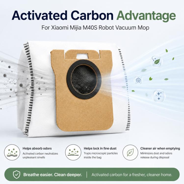 Replacement Accessories for Xiaomi Mijia M40 S Robot Vacuum Cleaner, Specification:Activated Carbon Dust Bag
