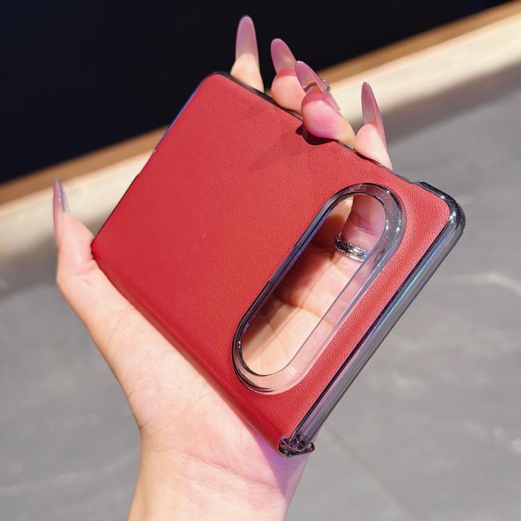 For Huawei Pura X Max Dual-Hinge Magnetic Ring PC Hybrid PU Phone Case