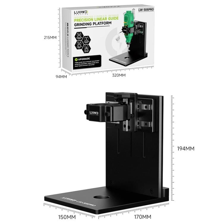 LUOWEI LW-305Pro Multifunctional Screen IC & Camera Outer Iron Ring Grinding Platform with Linear Guide, Plug:EU Plug