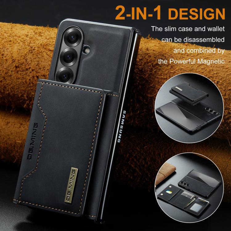 For Galaxy Z Fold7 5G DG.MING M2 Series 3-Fold Multi Card Bag + Magnetic Phone Case