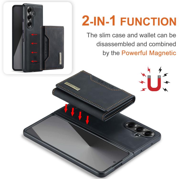 For Galaxy Z Fold7 5G DG.MING M2 Series 3-Fold Multi Card Bag + Magnetic Phone Case
