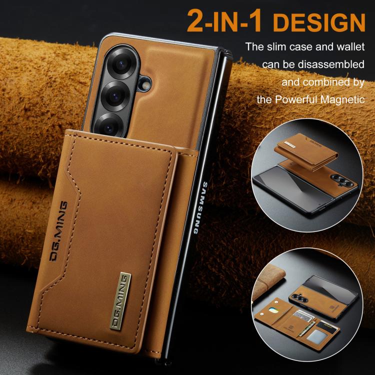 For Galaxy Z Fold7 5G DG.MING M2 Series 3-Fold Multi Card Bag + Magnetic Phone Case