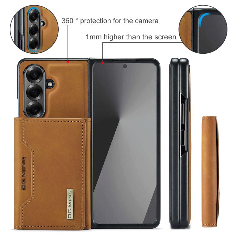 For Galaxy Z Fold7 5G DG.MING M2 Series 3-Fold Multi Card Bag + Magnetic Phone Case