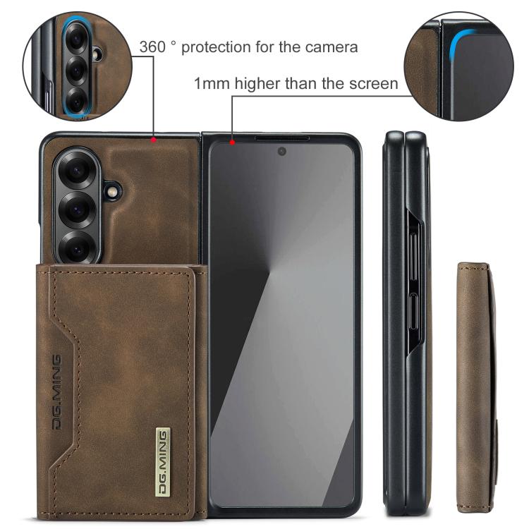 For Galaxy Z Fold7 5G DG.MING M2 Series 3-Fold Multi Card Bag + Magnetic Phone Case