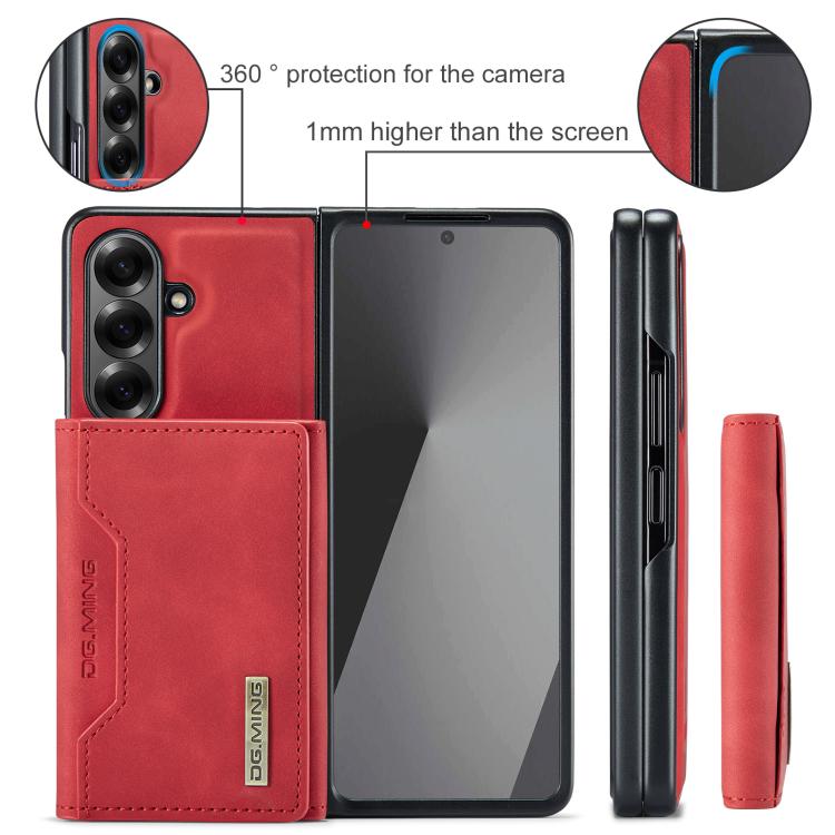 For Galaxy Z Fold7 5G DG.MING M2 Series 3-Fold Multi Card Bag + Magnetic Phone Case