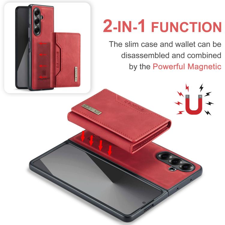 For Galaxy Z Fold7 5G DG.MING M2 Series 3-Fold Multi Card Bag + Magnetic Phone Case