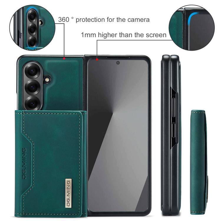 For Galaxy Z Fold7 5G DG.MING M2 Series 3-Fold Multi Card Bag + Magnetic Phone Case