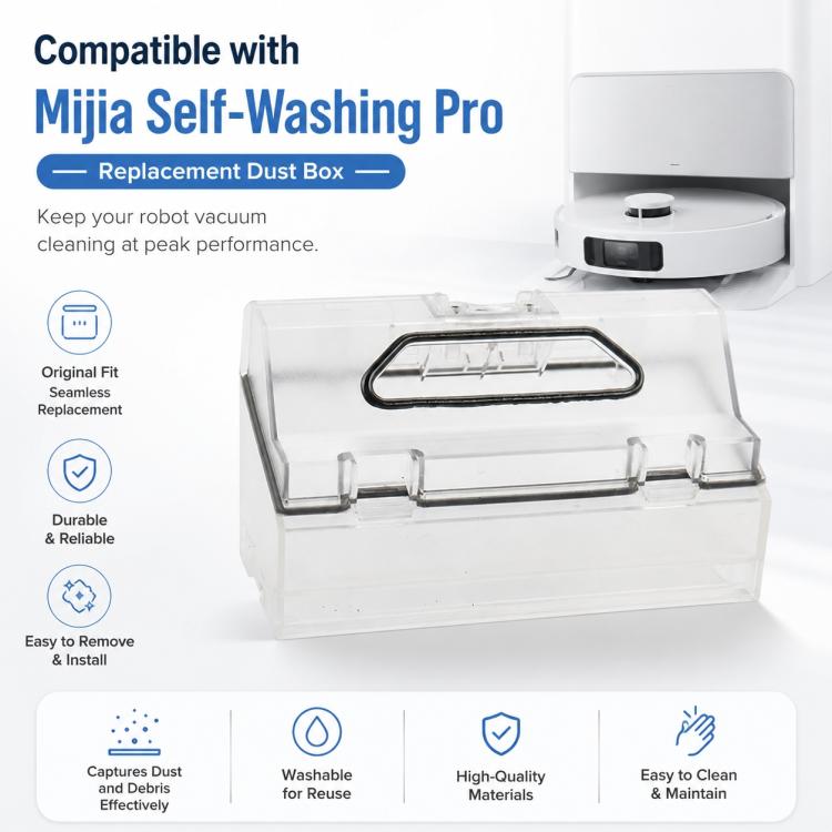 Robot Vacuum Cleaner Replacement Accessories for Xiaomi Mijia Robot Vacuum Mop Pro, Specification:Dust Box