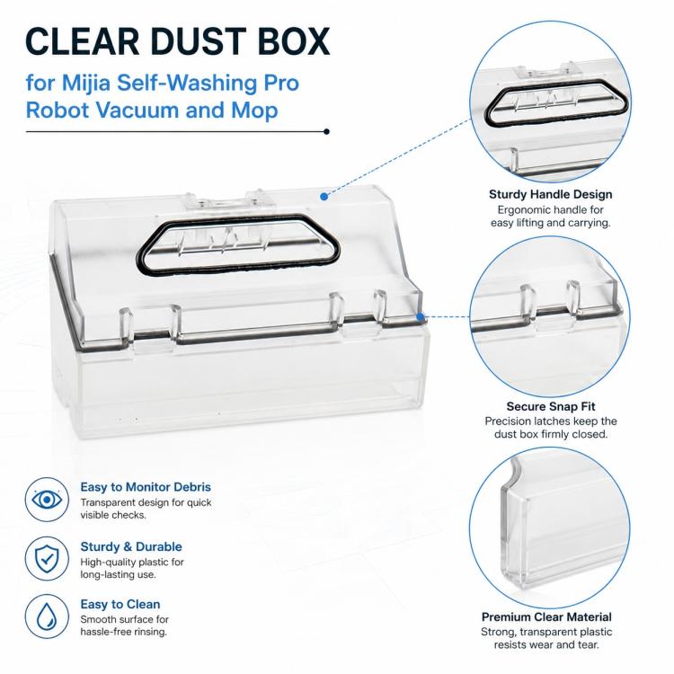 Robot Vacuum Cleaner Replacement Accessories for Xiaomi Mijia Robot Vacuum Mop Pro, Specification:Dust Box