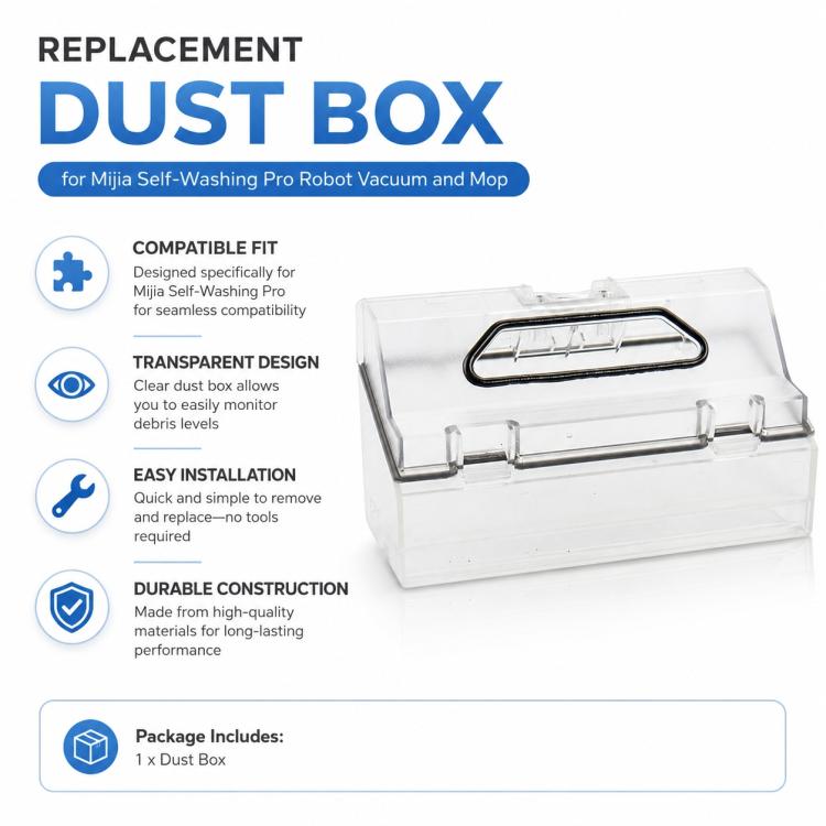 Robot Vacuum Cleaner Replacement Accessories for Xiaomi Mijia Robot Vacuum Mop Pro, Specification:Dust Box