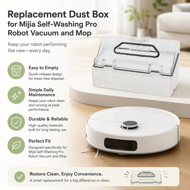 Robot Vacuum Cleaner Replacement Accessories for Xiaomi Mijia Robot Vacuum Mop Pro, Specification:Dust Box