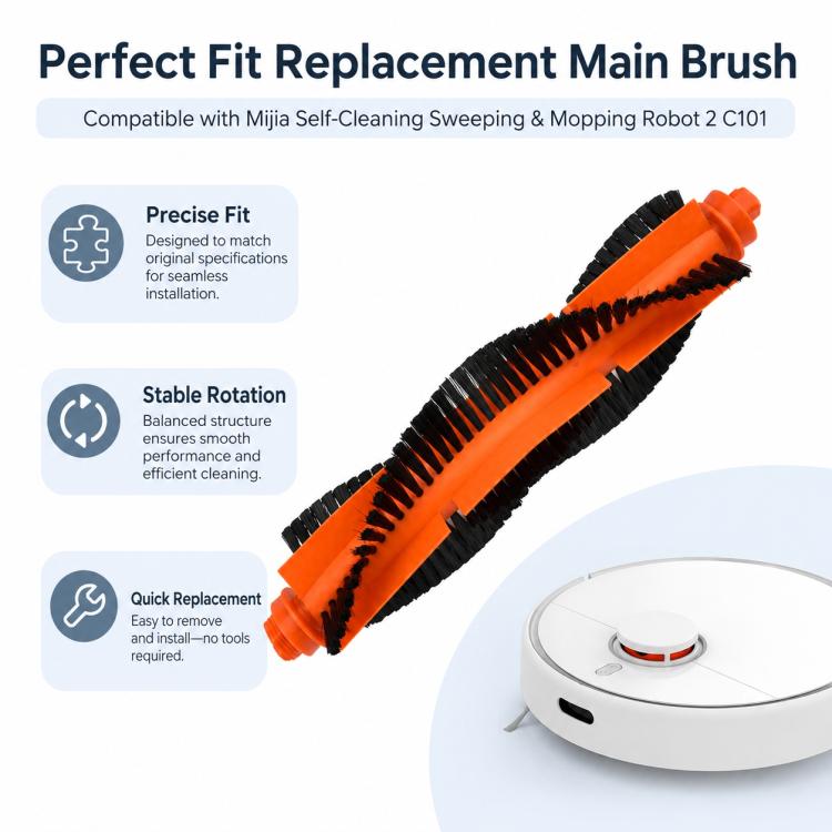 Robot Vacuum Cleaner Replacement Accessories for Xiaomi Mijia Robot Vacuum Mop 2, Specification:Main Brush
