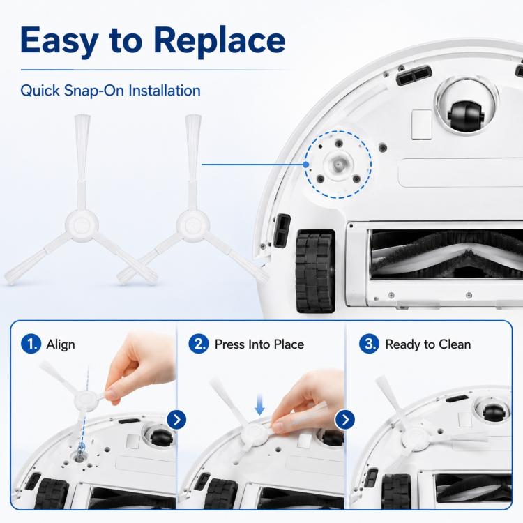 Robot Vacuum Cleaner Replacement Accessories for Xiaomi Mijia Robot Vacuum Mop 2, Specification:Dual Side Brush