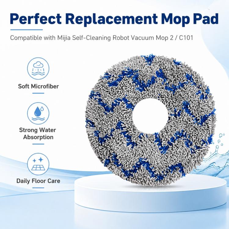 Robot Vacuum Cleaner Replacement Accessories for Xiaomi Mijia Robot Vacuum Mop 2, Specification:Blue Striped Mop Pad