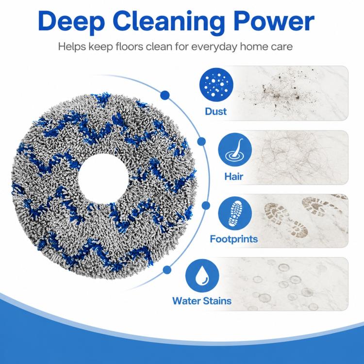 Robot Vacuum Cleaner Replacement Accessories for Xiaomi Mijia Robot Vacuum Mop 2, Specification:Blue Striped Mop Pad