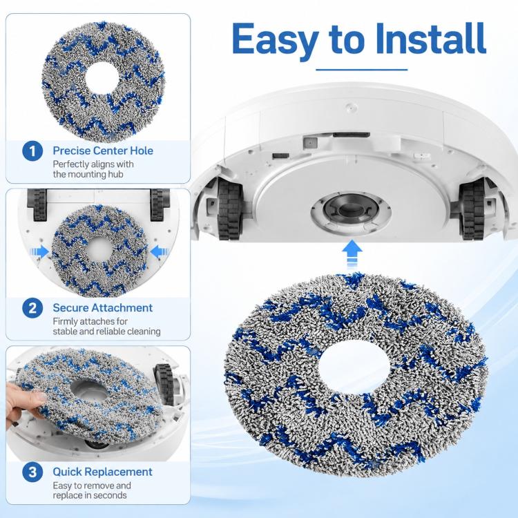 Robot Vacuum Cleaner Replacement Accessories for Xiaomi Mijia Robot Vacuum Mop 2, Specification:Blue Striped Mop Pad