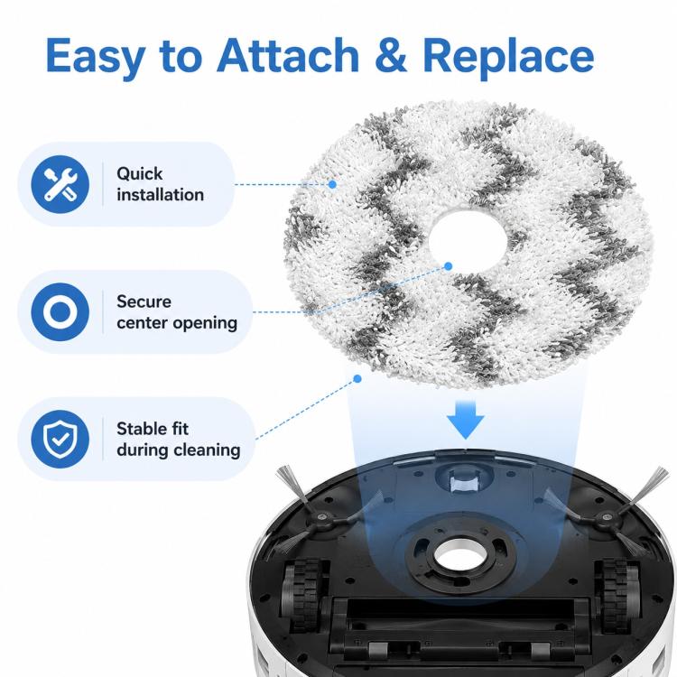 Robot Vacuum Cleaner Replacement Accessories for Xiaomi Mijia Robot Vacuum Mop 2, Specification:Striped Mop Pad