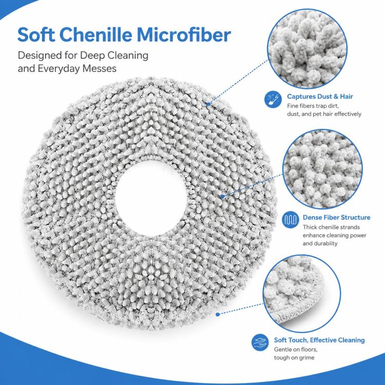 Robot Vacuum Cleaner Replacement Accessories for Xiaomi Mijia Robot Vacuum Mop 2, Specification:Light Gray Mop Pad