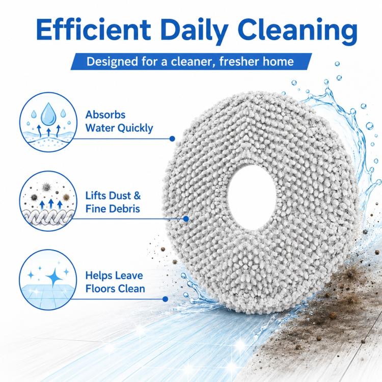 Robot Vacuum Cleaner Replacement Accessories for Xiaomi Mijia Robot Vacuum Mop 2, Specification:Light Gray Mop Pad