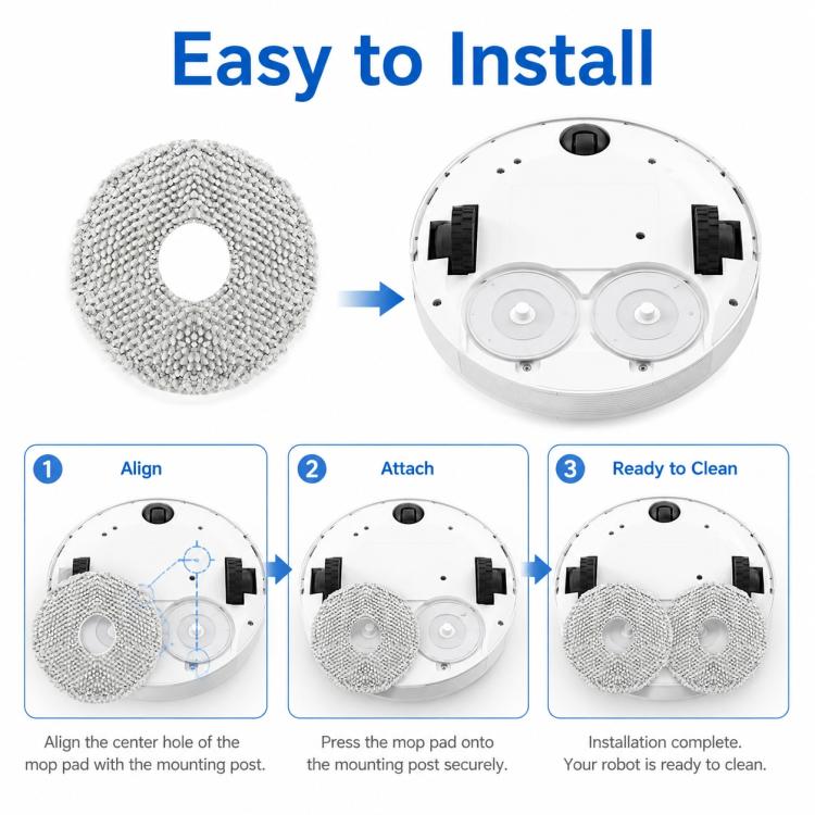 Robot Vacuum Cleaner Replacement Accessories for Xiaomi Mijia Robot Vacuum Mop 2, Specification:Light Gray Mop Pad