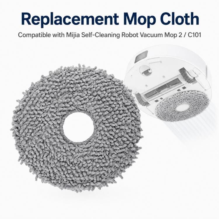 Robot Vacuum Cleaner Replacement Accessories for Xiaomi Mijia Robot Vacuum Mop 2, Specification:Dark Gray Mop Pad