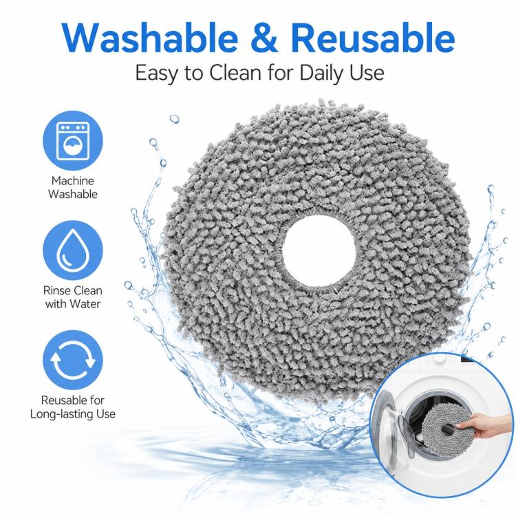 Robot Vacuum Cleaner Replacement Accessories for Xiaomi Mijia Robot Vacuum Mop 2, Specification:Dark Gray Mop Pad