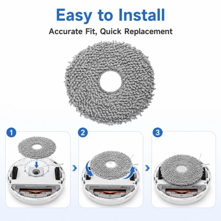 Robot Vacuum Cleaner Replacement Accessories for Xiaomi Mijia Robot Vacuum Mop 2, Specification:Dark Gray Mop Pad