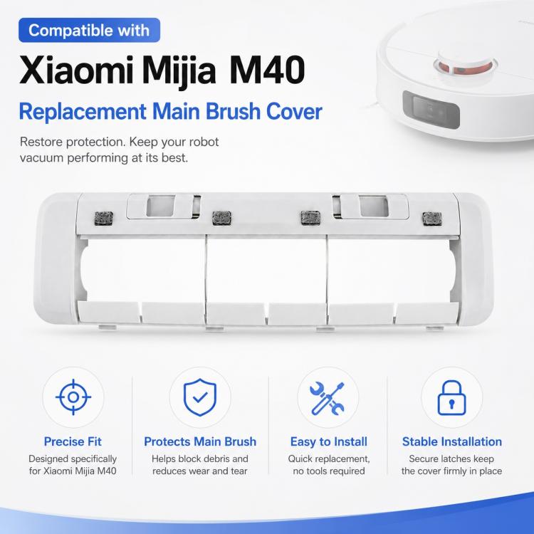 Replacement Accessories for Xiaomi Mijia M40 Robot Vacuum Cleaner, Specification:Main Brush Cover