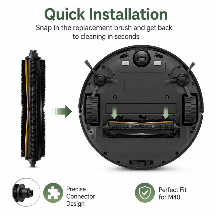 Replacement Accessories for Xiaomi Mijia M40 Robot Vacuum Cleaner, Specification:Hair Cutting Roller Brush