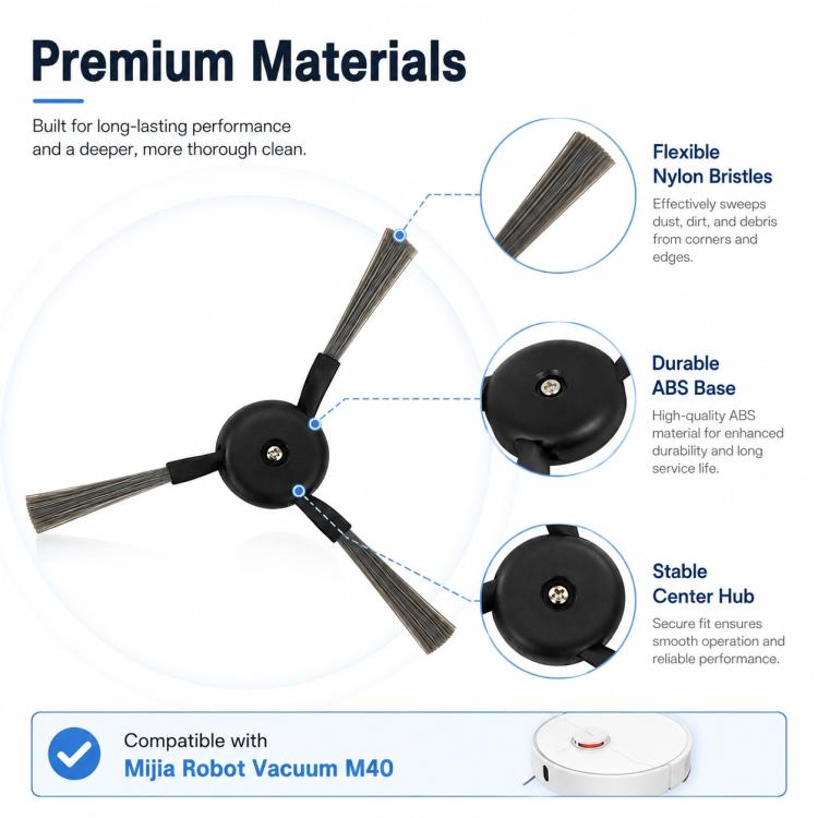 Replacement Accessories for Xiaomi Mijia M40 Robot Vacuum Cleaner, Specification:Side Brush