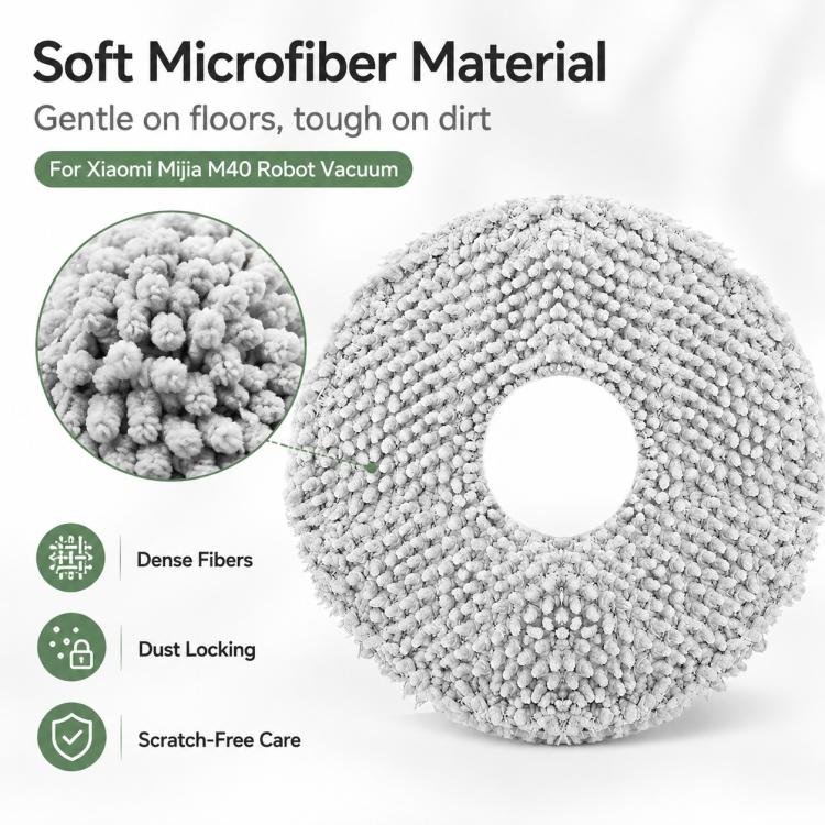 Replacement Accessories for Xiaomi Mijia M40 Robot Vacuum Cleaner, Specification:Light Gray Mop Pad