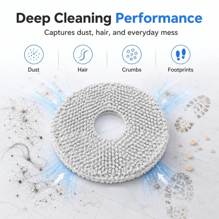 Replacement Accessories for Xiaomi Mijia M40 Robot Vacuum Cleaner, Specification:Light Gray Mop Pad