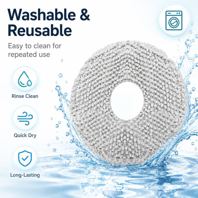 Replacement Accessories for Xiaomi Mijia M40 Robot Vacuum Cleaner, Specification:Light Gray Mop Pad