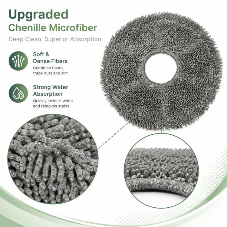 Replacement Accessories for Xiaomi Mijia M40 Robot Vacuum Cleaner, Specification:Dark Gray Mop Pad